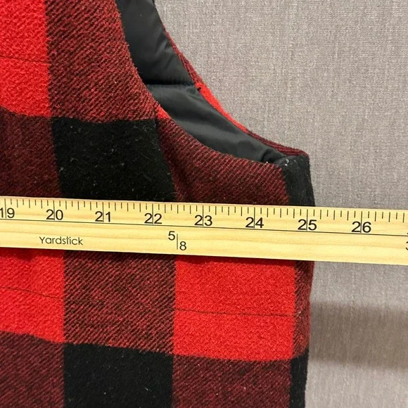 G.H. Bass & Co. Mens XL Reversible Puffer Vest Wool Blend Buffalo Plaid Outdoors - Picture 5 of 9